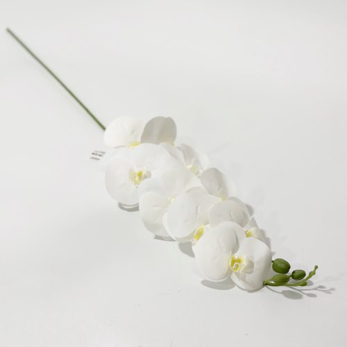 100 cm gumi tapintású fehér orchidea