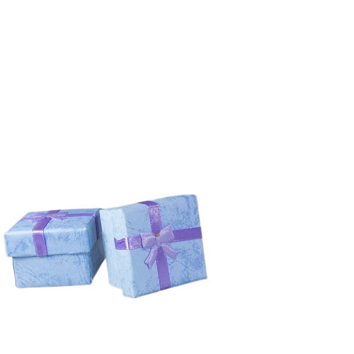 6 cm-es kék doboz lila masnival