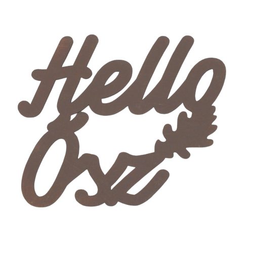 Világos barna "Hello Ősz" felirat színes 11x11cm