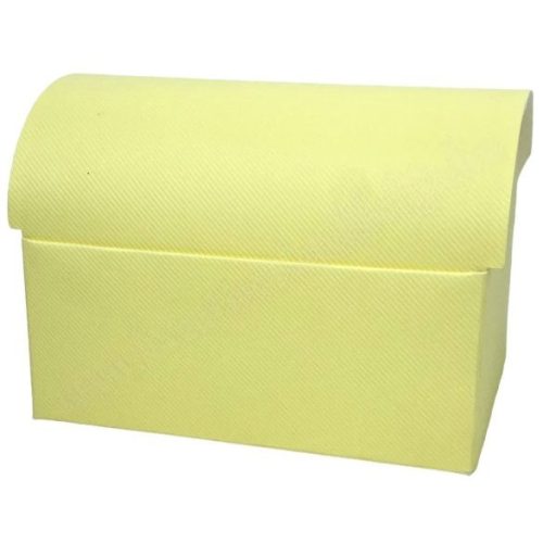 Papírdoboz, kincsesláda, sárga, 13x9,5 cm