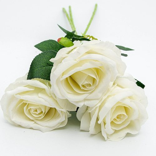 Bársony tapintású fehér rózsa 50 cm