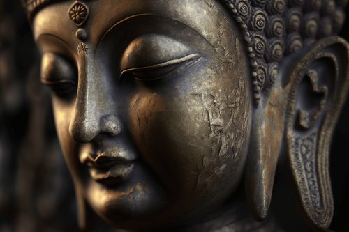 Bronz meditáló Buddha vászonkép