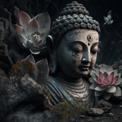 Buddha lótuszvirággal vászonkép