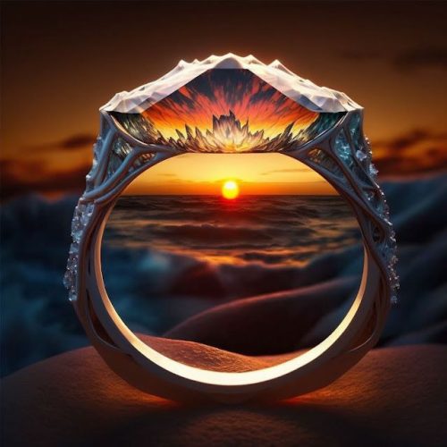 Gyűrű naplementében vászonkép