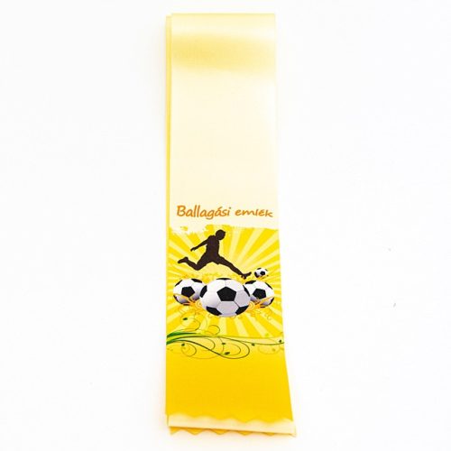 Ballagó szalag, focilabdával, sárga 6 cm