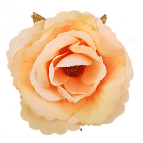 Fodros rózsafej, barack, 4 cm