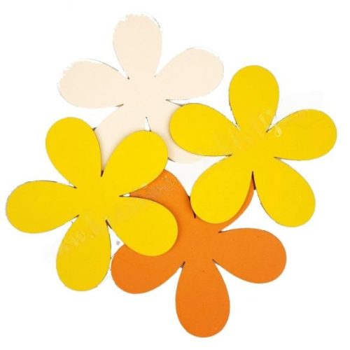 Dekorgumi virágok, sárga-narancs, 19 cm