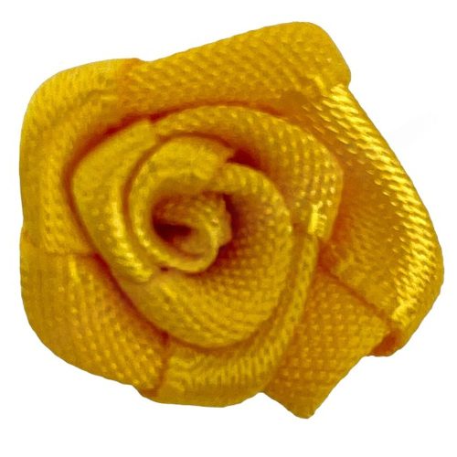 Mini szaténrózsa, aranysárga, 1,7 cm